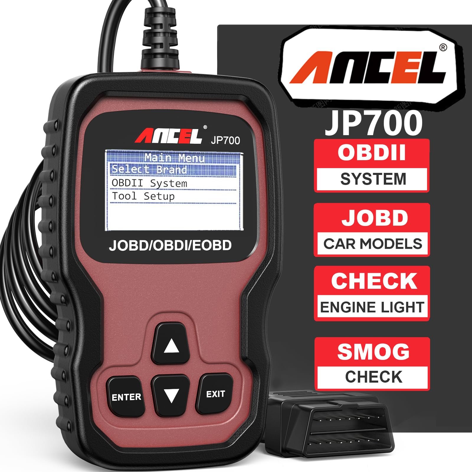 ANCEL JP700 JOBD Scanner, OBD2 Code Reader for Japanese Vehicles | Reads and Clears Engine Fault Codes, Displays Live Data, Diagnostic Scan Tool for Toyota, Nissan, Mazda, Subaru and Honda