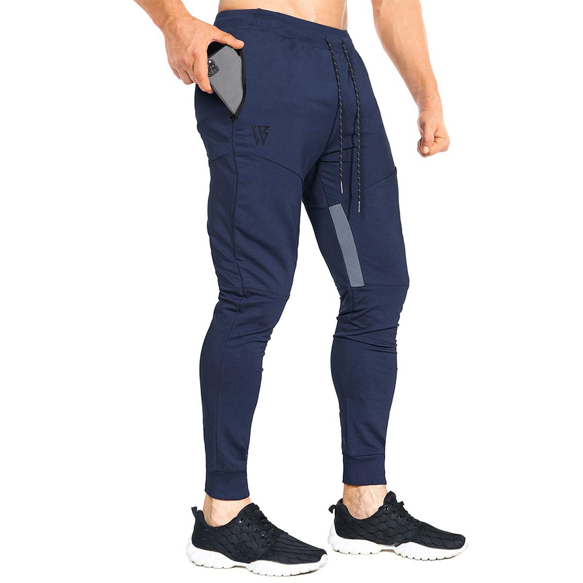 ZENWILL Mens Tapered Gym Joggers Pants Casual Workout Track Pants | Sweatpants Men with Zip Pockets, Slim Fit Track Pants, Classic Cotton Design Fitness Pant, Tracksuit, Running, Sport, Casual