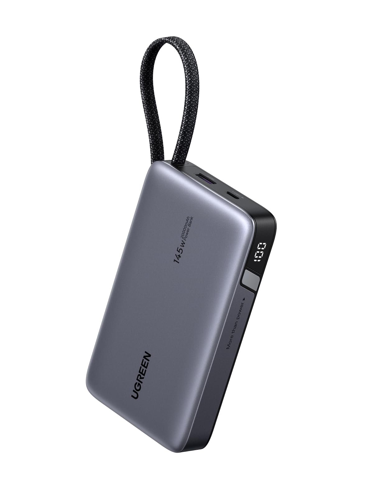 UGREEN 145W Power Bank 20000mAh with Built-in USB C Cable, 3-Port | Fast Charging, 3-Port Nexode Laptop Portable Charger 80W Input Battery Pack for MacBook, iPhone 18 Pro Max, S26 Ultra(60W)