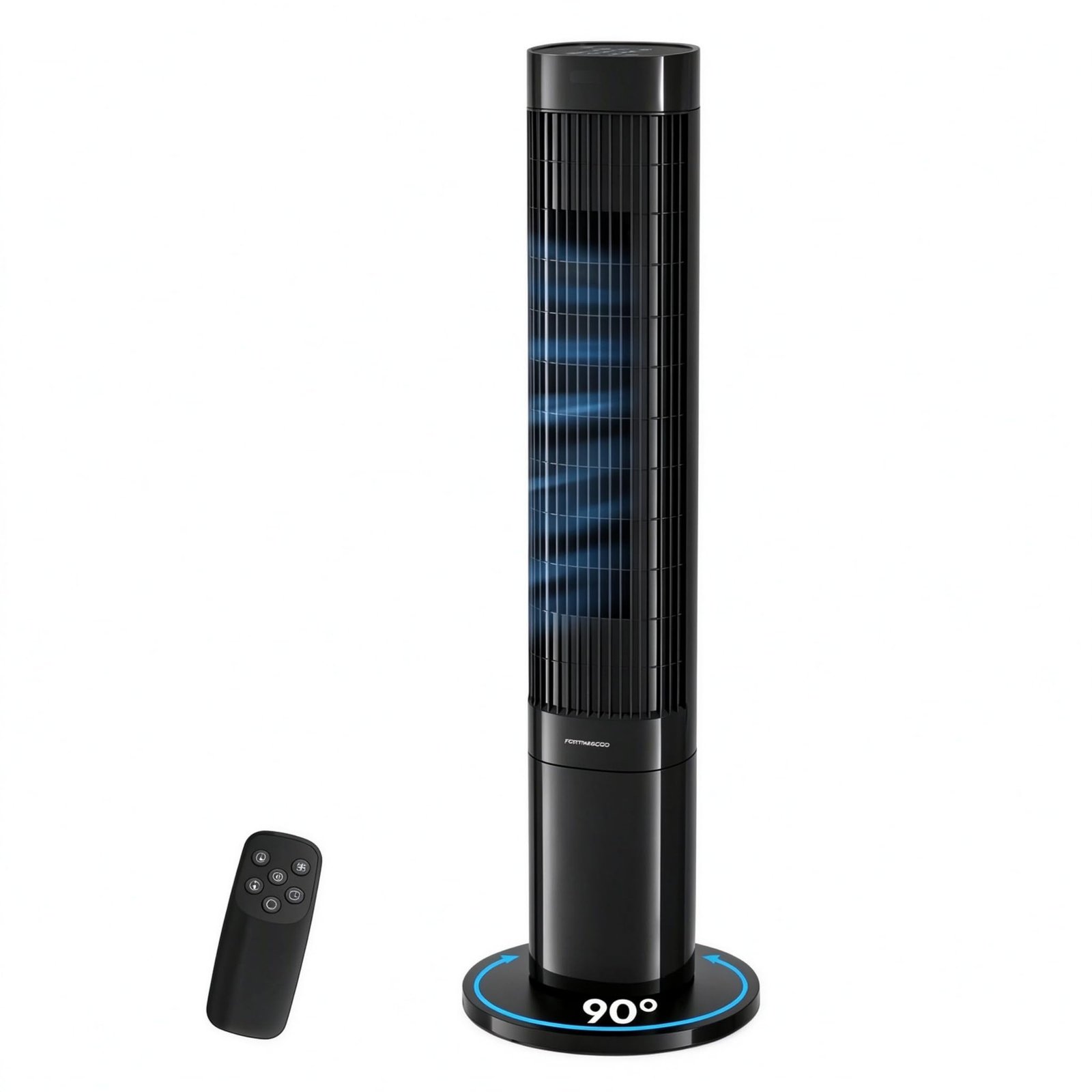 Bladeless Tower Fan for Bedroom,7m/s Velocity, Ultra Quiet Fan with Remote | 105CM Standing Floor Fan for Room, 90° Oscillating,3 Speeds & 3 Modes, 7H Timer, Tower Fans with Remote, Black