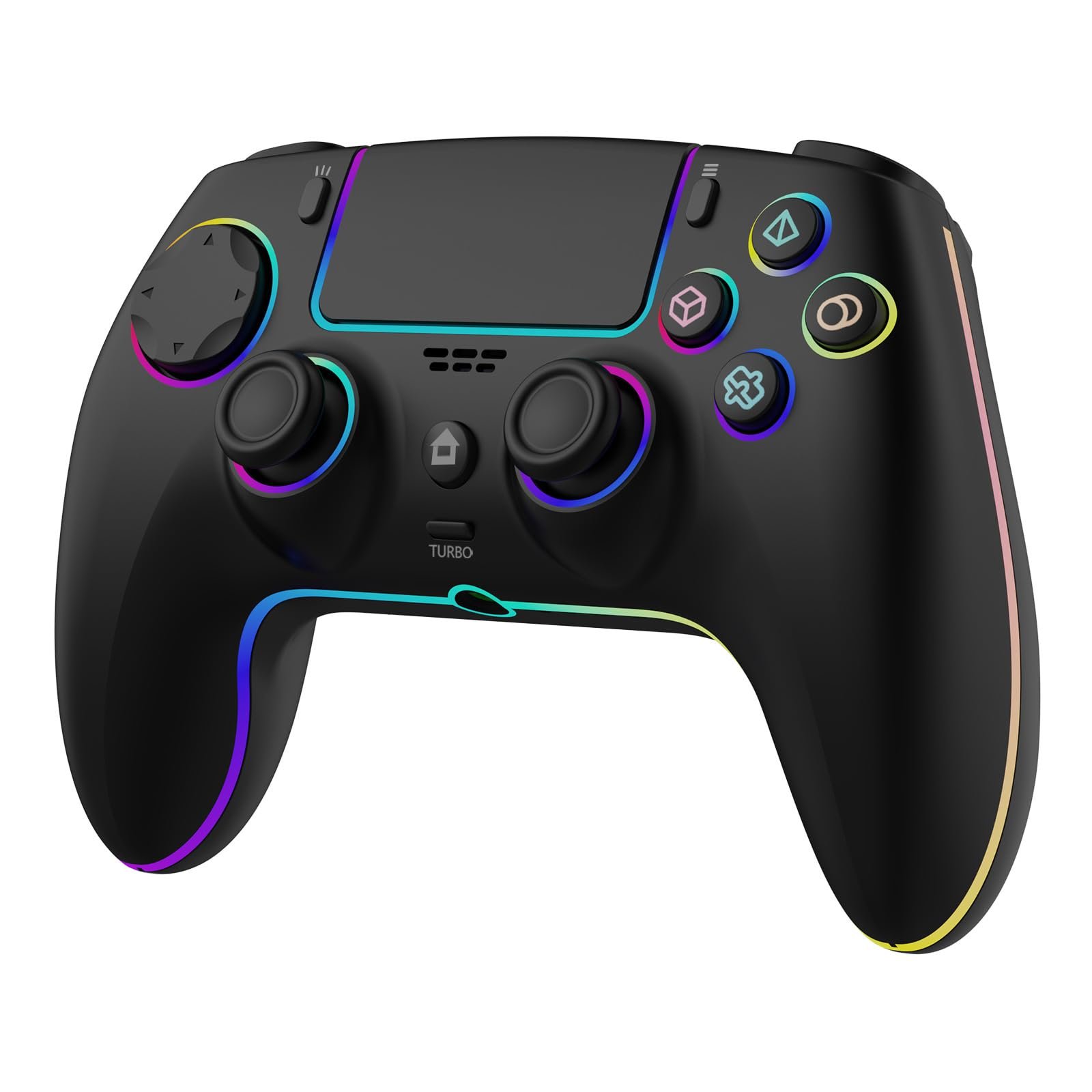 Roecoy Wireless Pro Controller for PS5 Pro/Slim/PC/MAC/Steam Deck | Hall Effect Joystick & Trigger, 7 Color RGB Lighting, 6 Axis Gyroscope, 1500 mAh Battery, Turbo, Programmable, Dual Vibration