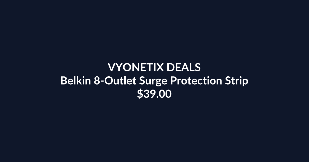 Belkin 8-Outlet Surge Protection Strip – $39.00 at Amazon Australia