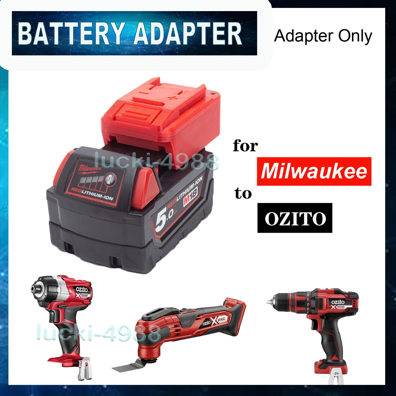 For Milwaukee M18 18V Li-ion Battery Adapter – $28.94 at eBay