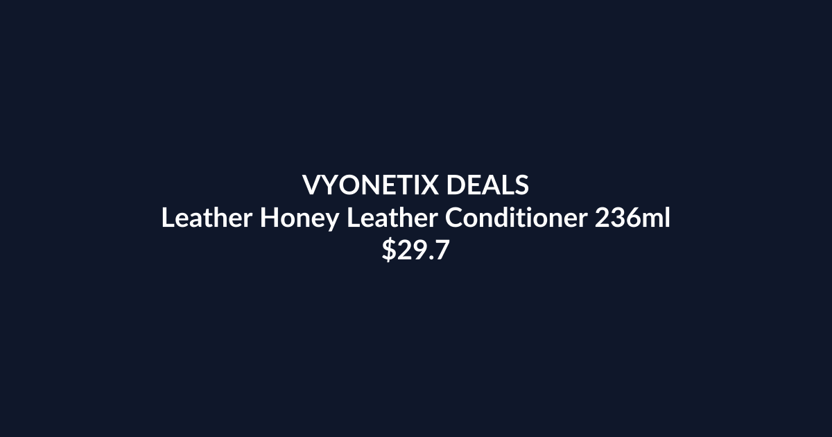 Leather Honey Leather Conditioner 236ml – $29.74 at Amazon Australia