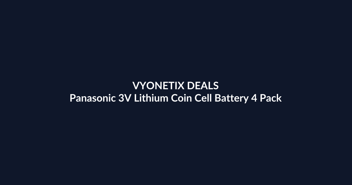 Panasonic 3V Lithium Coin Cell Battery 4 Pack – $10.99 at Amazon