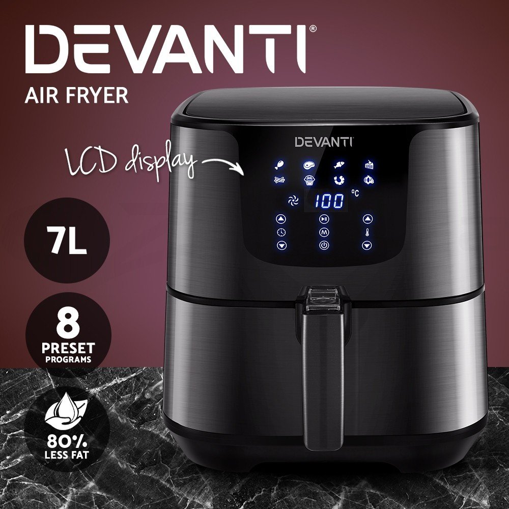 Devanti Air Fryer 7L LCD Fryers Oven Healthy Cooker – $92.95 at eBay