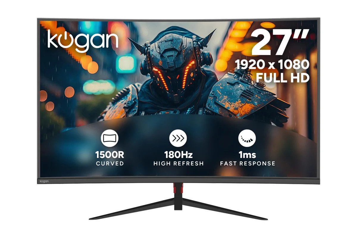Kogan 27″ Curved Full HD 180Hz 1ms FreeSync Gaming – $183.00 at eBay