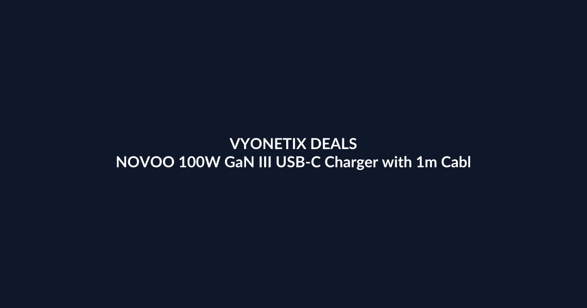 NOVOO 100W GaN III USB-C Charger with 1m Cable – $38.94 at Amazon