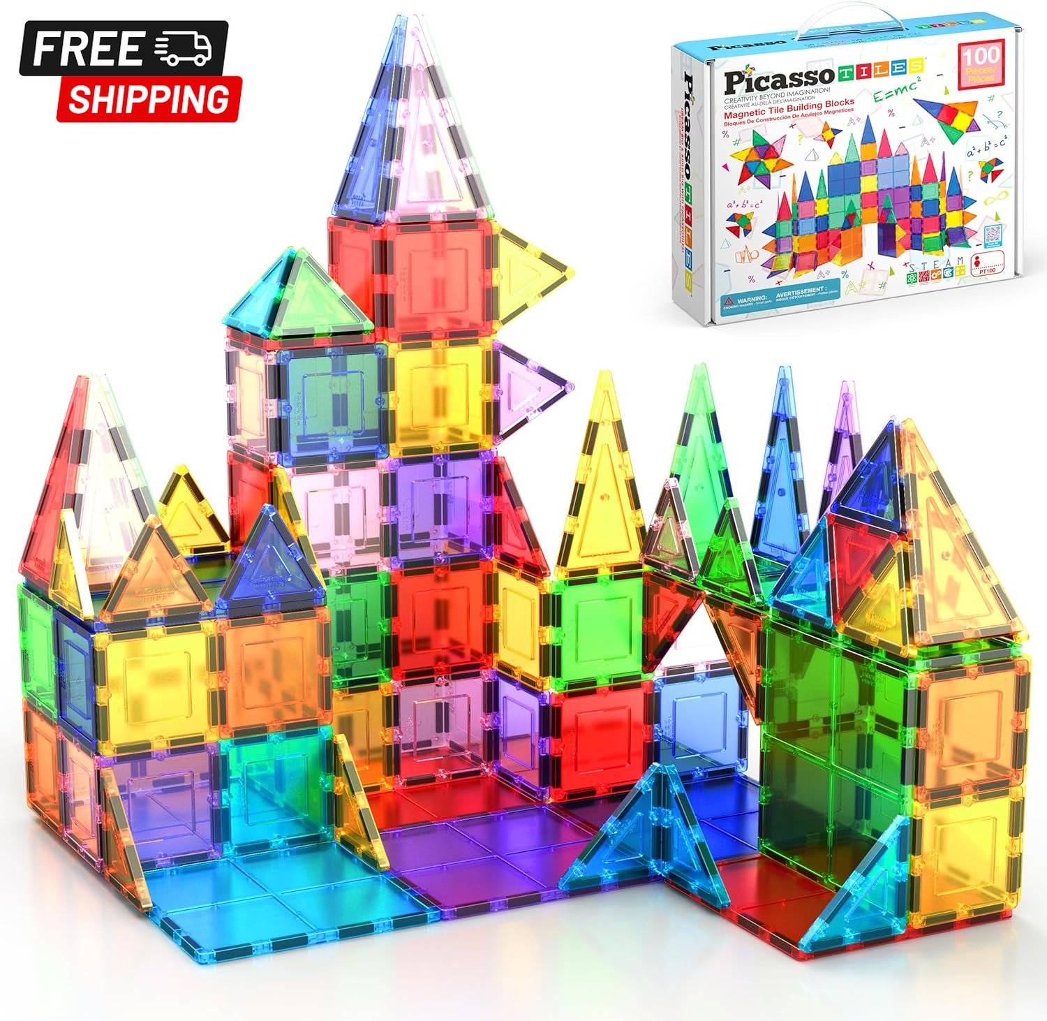 PicassoTiles 100 Piece Set 100pcs Magnet Building – $52.37 at eBay